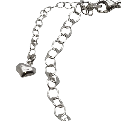 Sterling Silver Paw Medallion Charm Bracelet + Puff Heart - Novel Paws