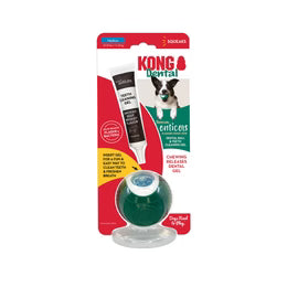KONG Dental Ball Dog Chew Toy (Medium) + Dental Gel - Novel Paws