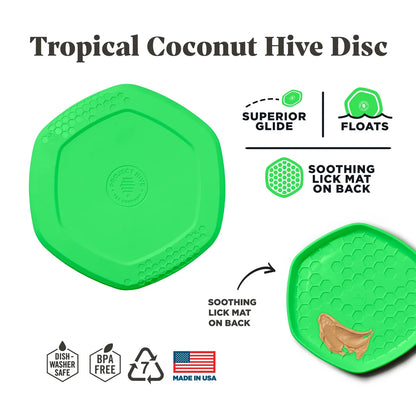 Project Hive Tropical Coconut Scent Hive Disc & Lick Mat (Green) - Novel Paws