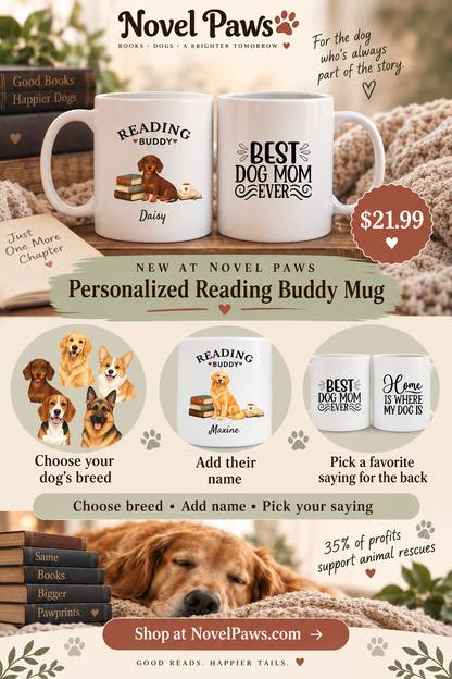 Personalized Reading Buddy Dog Mug -15oz