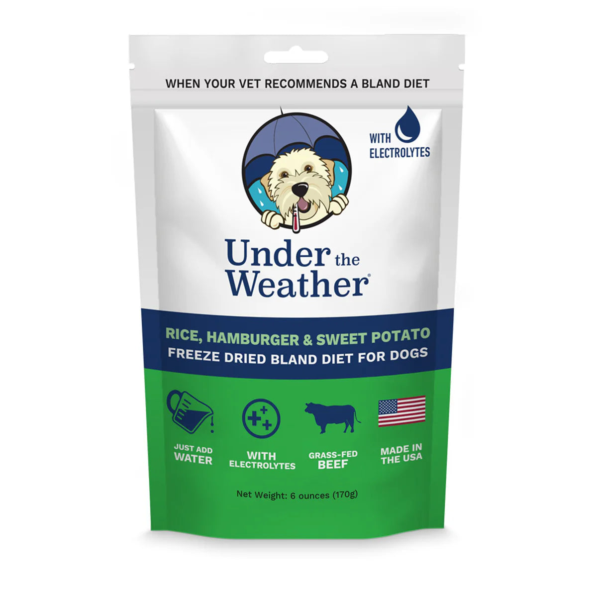 Under the Weather Bland Diet – Hamburger, Rice & Sweet Potato w/ Electrolytes - Novel Paws