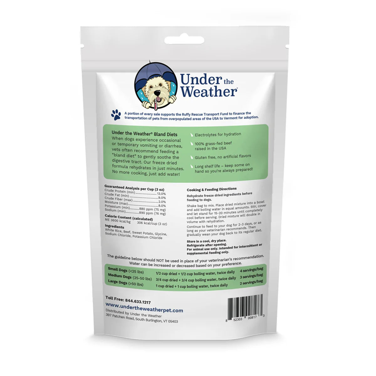 Under the Weather Bland Diet – Hamburger, Rice & Sweet Potato w/ Electrolytes - Novel Paws