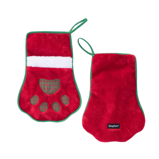 ZippyPaws Red Paw Christmas Stocking